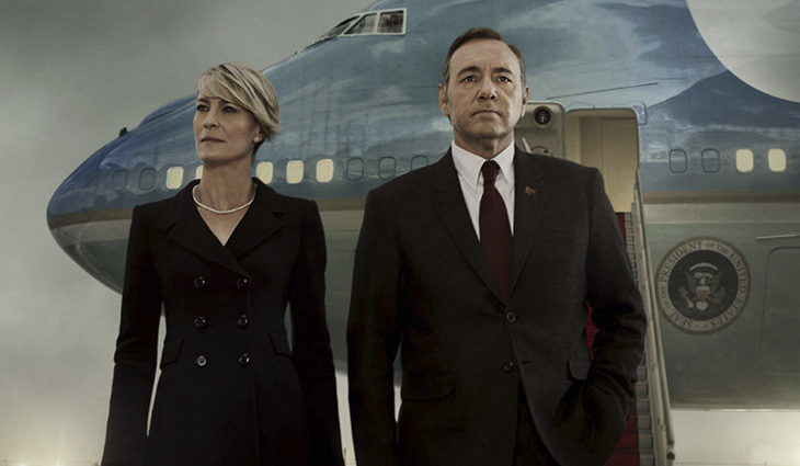 Imagen promocional de los protagonistas de &#39;House of Cards&#39;, la versión norteamericana