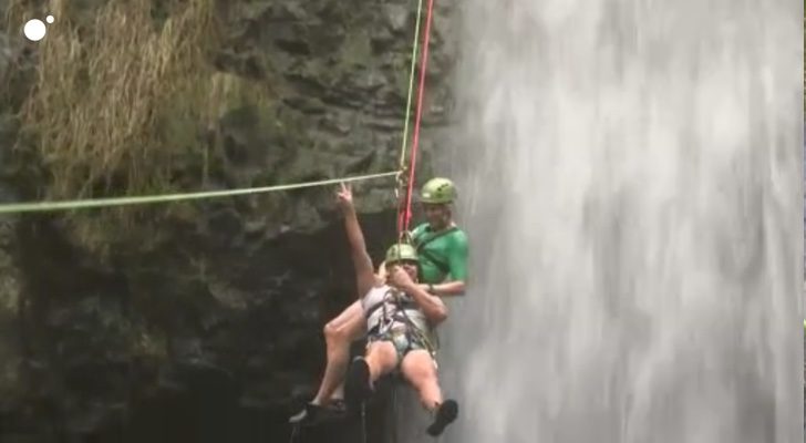 Jorge Javier Vázquez haciendo rapel en &#39;Planeta Calleja&#39;