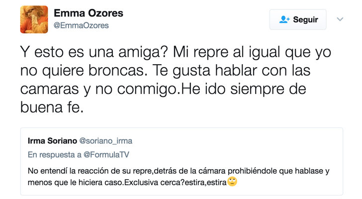 Irma Soriano y Emma Ozores se enfrentan en la red tras su reencuentro