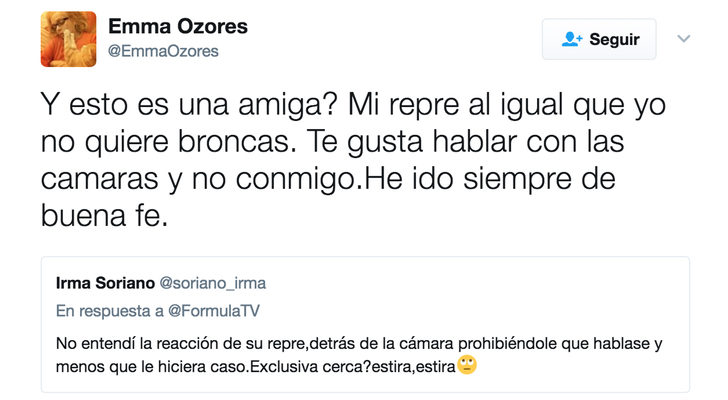 Irma Soriano y Emma Ozores se enfrentan en la red tras su reencuentro