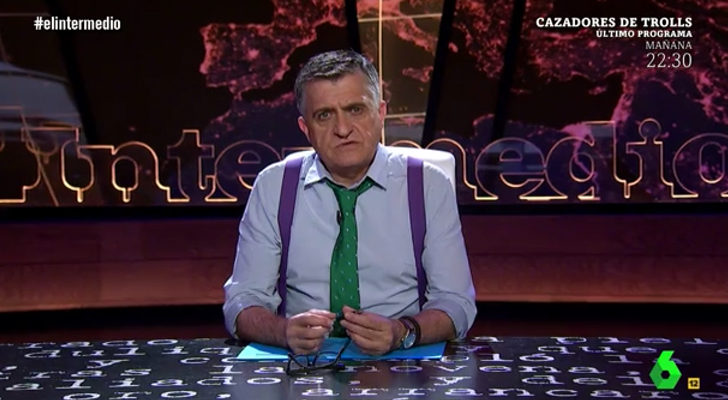 El Gran Wyoming durante su despedida a Esperanza Aguirre en 'El Intermedio'