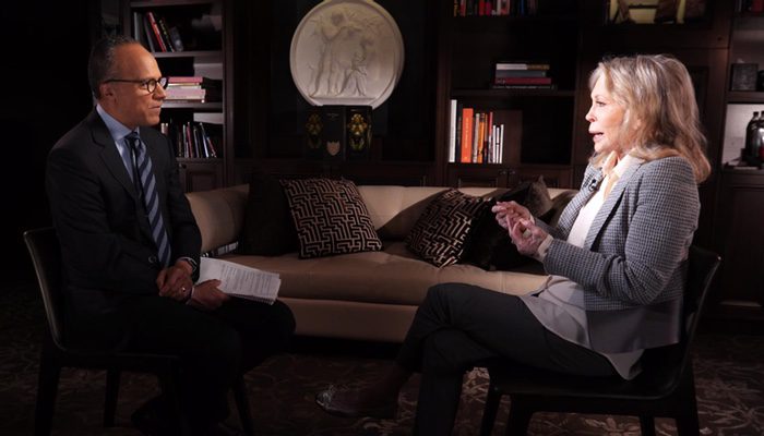 Imagen de la entrevista de Faye Dunaway en NBC News