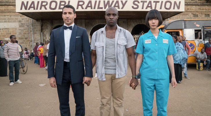 Miguel Ángel Silvestre, Toby Onwumere y Donna Bae en 'Sense8'