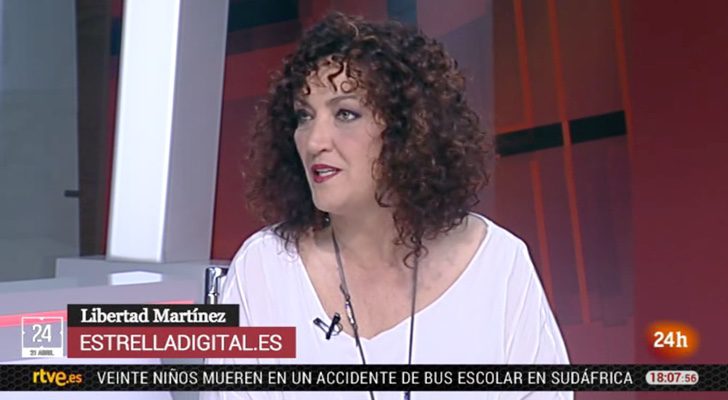 La exdiputada de IU, Libertad Martínez, en una tertulia del Canal 24 Horas