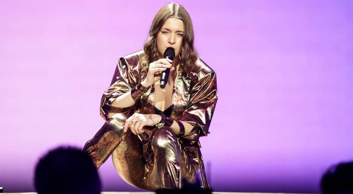 Martina Bárta en su primer ensayo en Eurovisión 2017