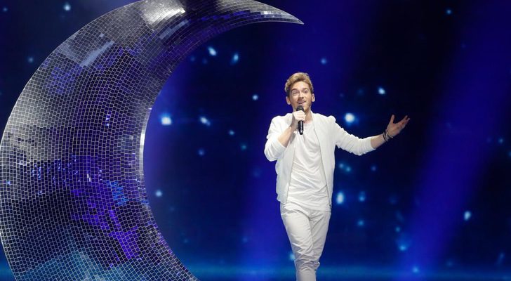 Nathan Trent en su primer ensayo de Eurovisión 2017