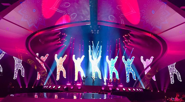 Francesco Gabbani en su primer ensayo en Eurovisión 2017