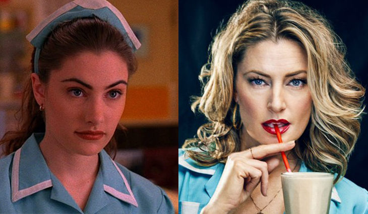 Mädchen Amick en la primera temporada de 'Twin Peaks' y en la promoción de 2017 de EW