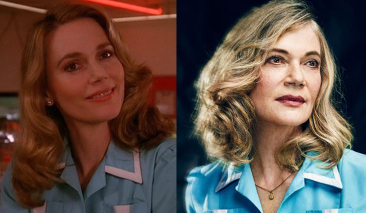 Peggy Lipton en la primera temporada de 'Twin Peaks' y en la promoción de 2017 de EW