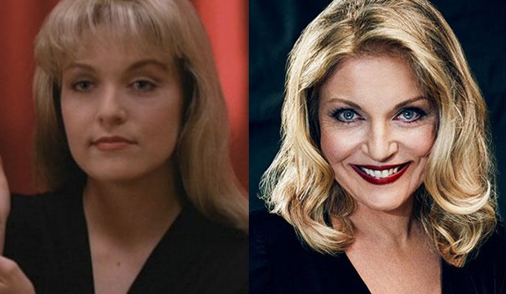 Sheryl Lee en la primera temporada de 'Twin Peaks' y en la promoción de 2017 de EW