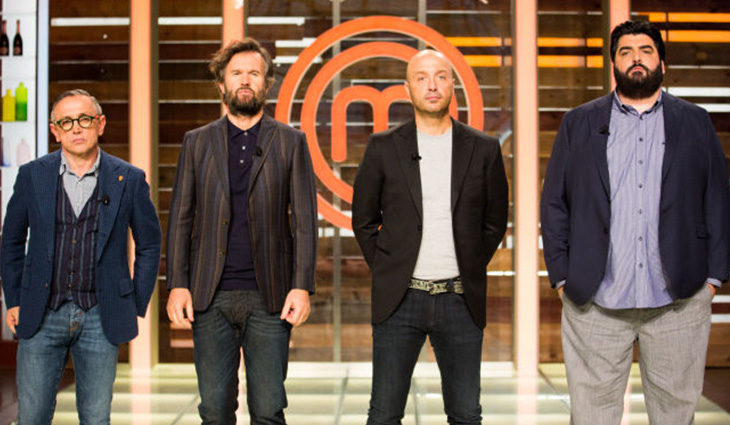 Bruno Barbieri, Carlo Cracco, Joe Bastianich y Antonino Cannavacciuolo en 'MasterChef Italia'