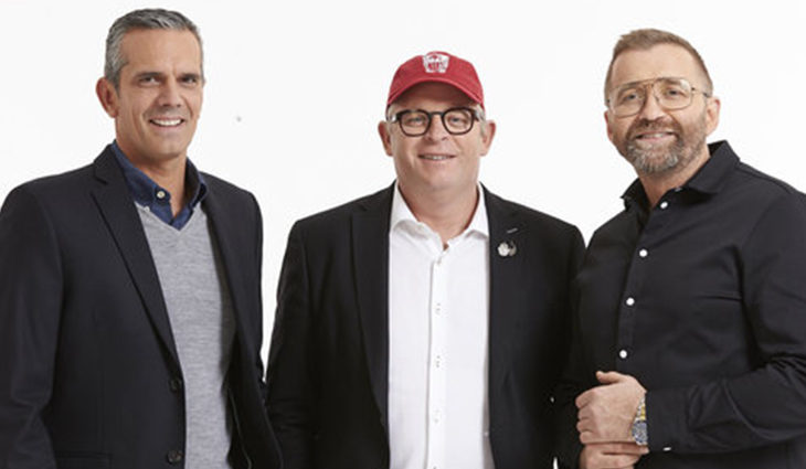 Josh Emett, Al Brown y Mark Wallbank en 'MasterChef Nueva Zelanda'