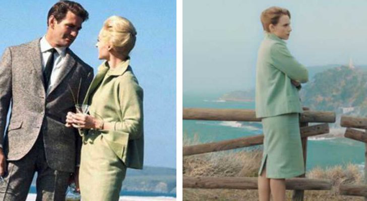 Ambas actrices llevan un traje similar en "Los pájaros" y en 'El Ministerio del Tiempo'