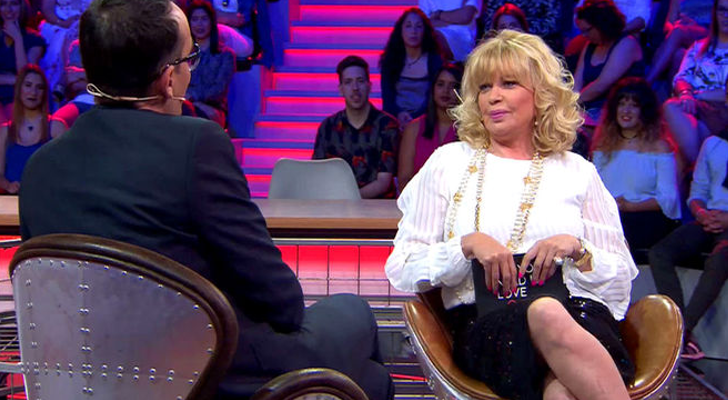 Bárbara Rey y Risto Mejide en el plató de 'All you need is love... o no'