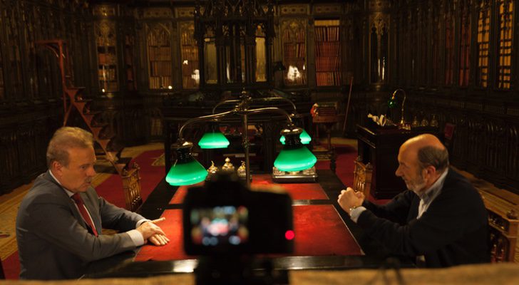 Manuel Campo Vidal con Alfredo Pérez Rubalcaba en '40 años de democracia'