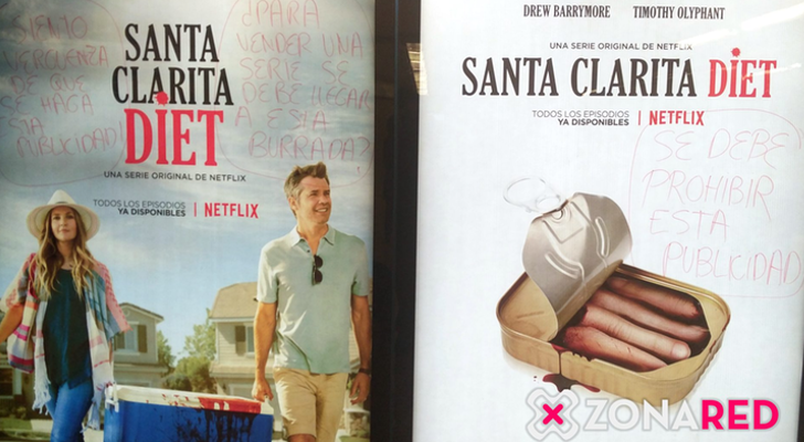 La polémica comedia 'Santa Clarita Diet' también invadió el centro de Madrid