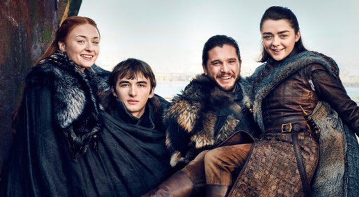 Los Stark, reunidos en un sesión fotográfica promocional de la séptima temporada de 'Juego de Tronos'