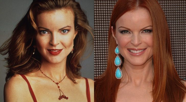 A la izquierda, Marcia Cross en 'Melrose Place'; a la derecha, en la actualidad