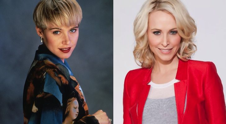 A la izquierda, Josie Bissett en 'Melrose Place'; a la derecha, en la actualidad