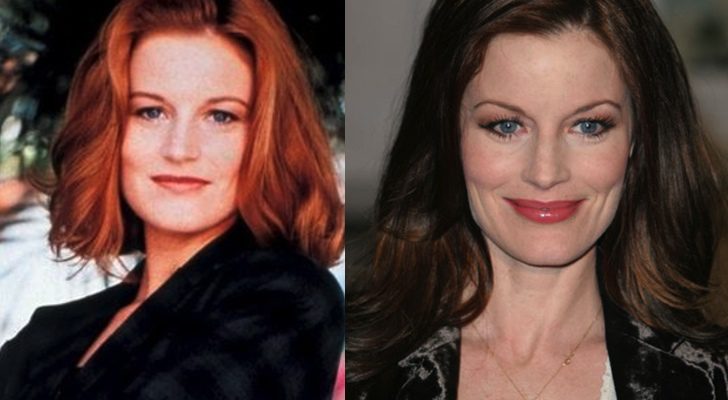 A la izquierda, Laura Leighton en 'Melrose Place'; a la derecha, en la actualidad