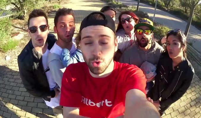 Uy Abert junto a Miguel, Hugo e Iván en su visita a la escuela de &#39;Fama ¡a bailar!&#39;