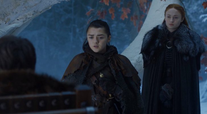 Arya, Sansa y Bran Stark en el 7x04 de 'Juego de Tronos'