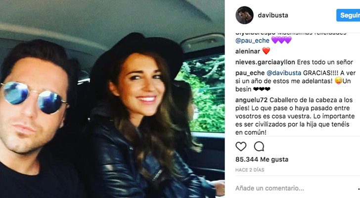 Publicación de Bastamante en Instagram y respuesta de Paula Echevarría