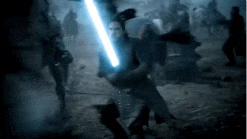 Jon Nieve en la batalla de los Bastardos versión "Star Wars"