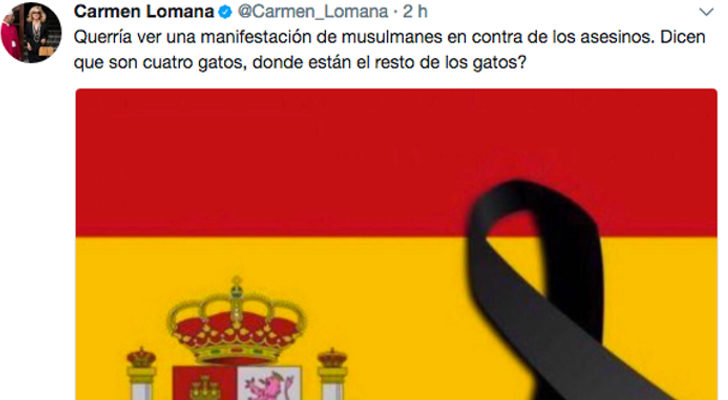 Tweet publicado por Carmen Lomana