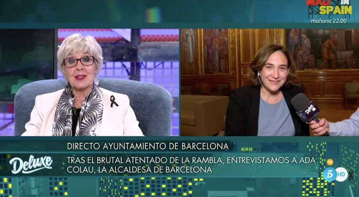 Concha Velasco habla con Ada Colau en el 'Deluxe'