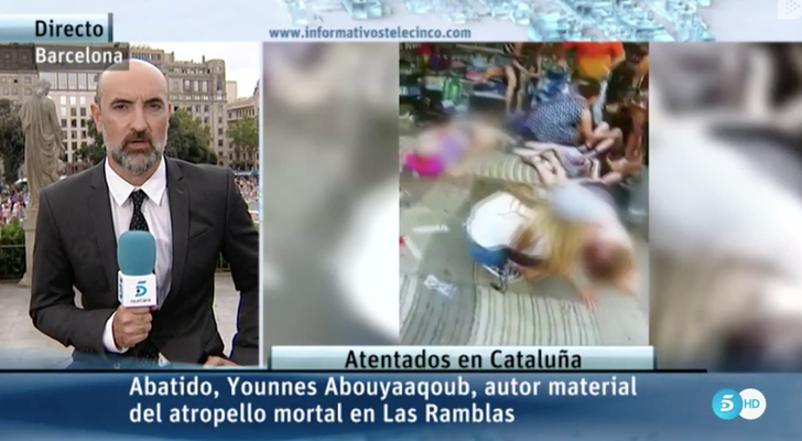Informativo especial en Telecinco informando de lo sucedido