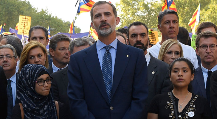 Felipe VI durante la manifestación