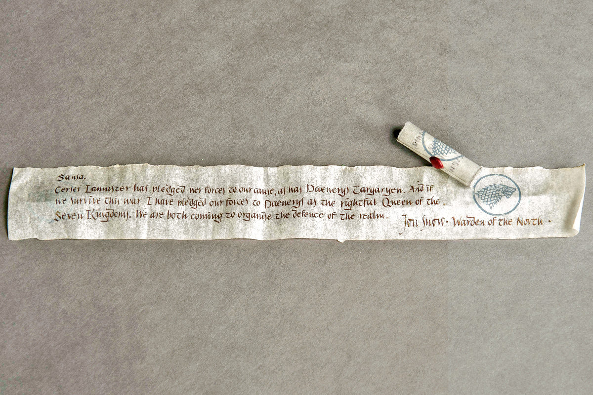 Así es la nota de Jon a Sansa enviada durante el 7x07 de 'Juego de Tronos'