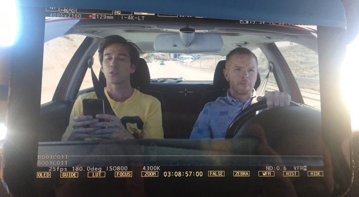 Manuel Feijoo y Julián González en el rodaje de 'Colegas'