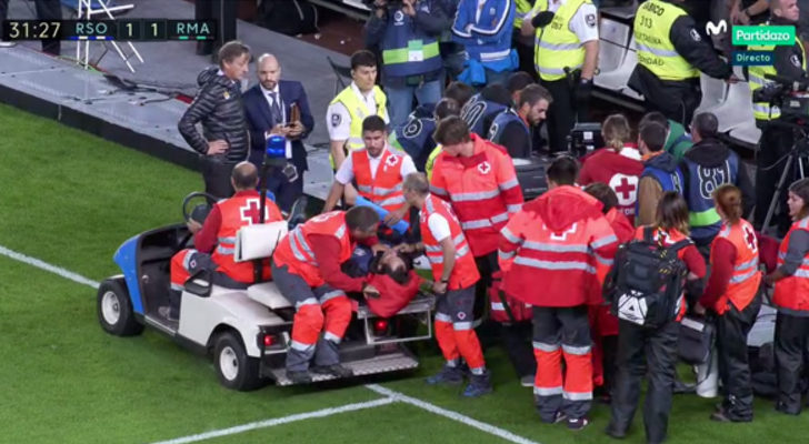 Un cámara de Mediapro tuvo que ser atendido en Anoeta