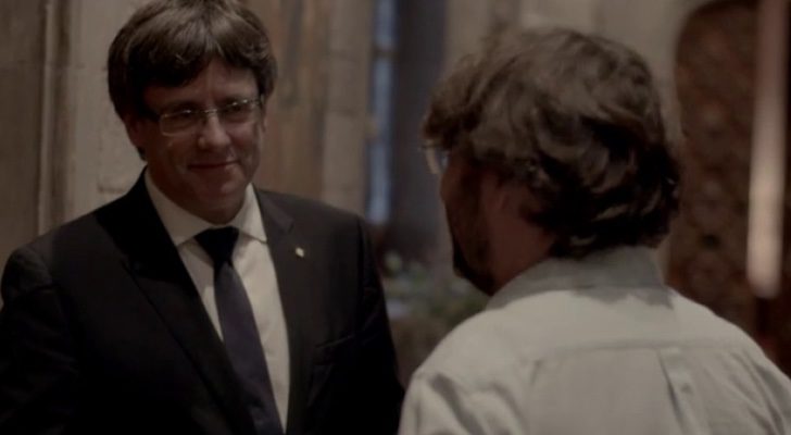 Jordi Évole con Carles Puigdemont en 'Salvados'