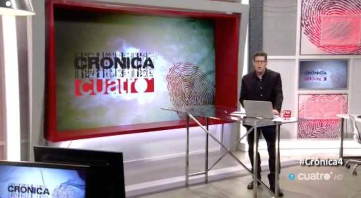 Plató de &#39;Crónica Cuatro&#39;, espacio presentado por David Tejera