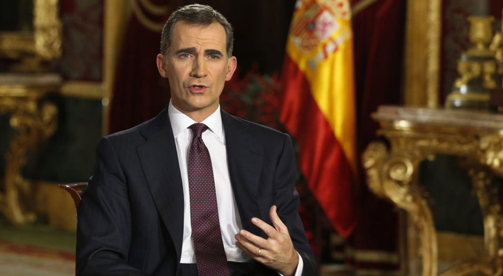 El Rey Felipe VI en uno de sus mensajes institucionales