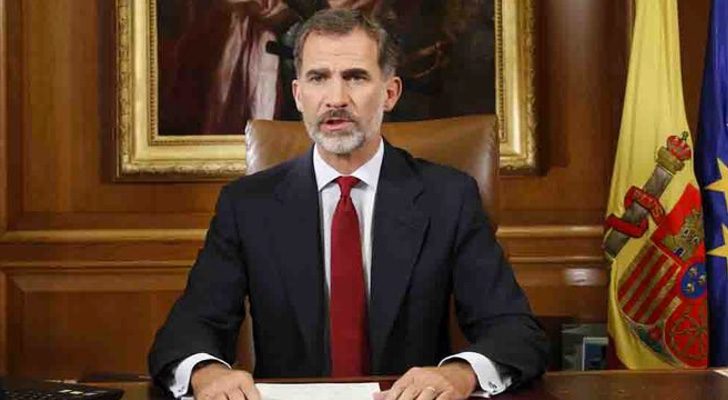 El Rey Felipe VI pronunciando su discurso sobre el independentismo catalán