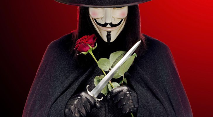 Ilustración del cómic "V de Vendetta"