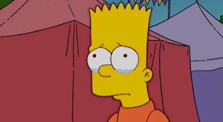 Bart Simpson llorando en 'Los Simpson'