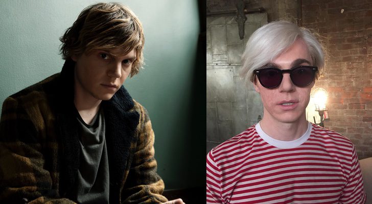 Evan Peters y el actor caracterizado de Andy Warhol en &#39;AHS: Cult&#39;