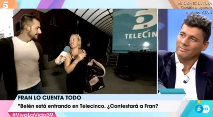 Belén Esteban y Fran Álvarez, en los estudios de Telecinco