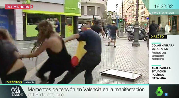 Momento de la agresión en 'Más vale tarde'