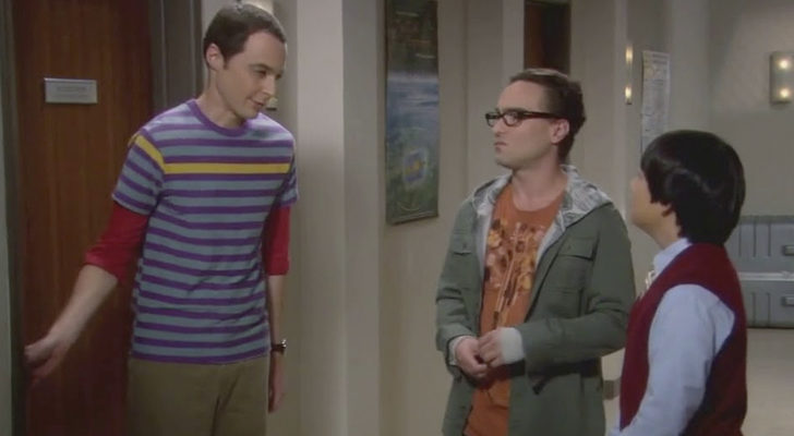 Sheldon y Leonard con Dennis Kim