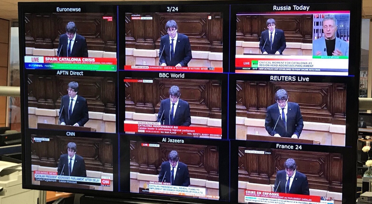 Televisiones de todo el mundo siguiendo a Puigdemont