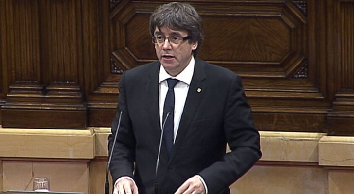 Carles Puigdemont en el Parlament