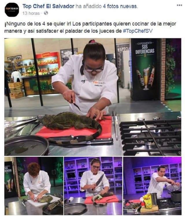Post en el Facebook de 'Top Chef El Salvador'