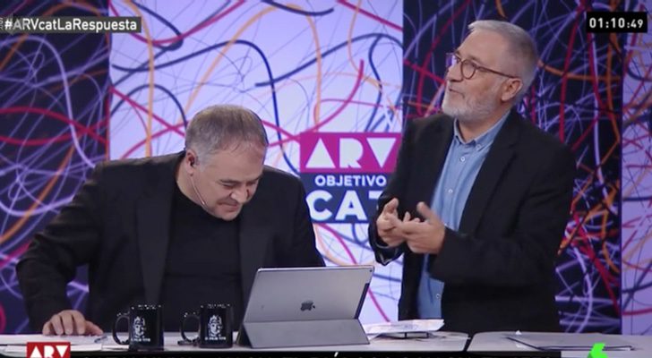Xavier Sardà junto a Antonio García Ferreras en 'Al rojo vivo'
