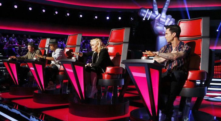 Blake Shelton, Pharrell Williams, Christina Aguilera y Adam Levine como coaches en 'The Voice'